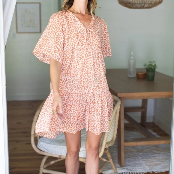 Emerson Fry India Collection Isla Dress Sun Baked Leopard - Size XS/Small - Picture 1 of 14